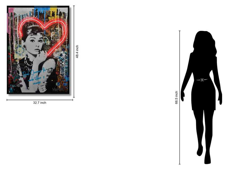 Radiant Muse Heart - 33" x 48" Framed Wall Art