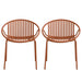 Stackable Outdoor Chairs With Breathable Plastic Backrest (Set of 2)