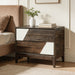 Japandi 2 Drawer Nightstand With Geometric Design