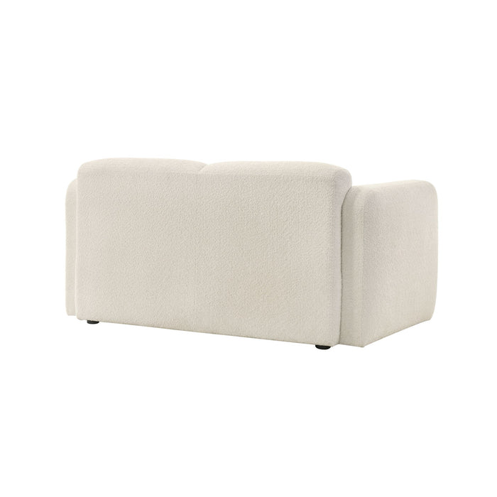 Sierra - Boucle Fabric Loveseat With Rounded Arms - Ivory