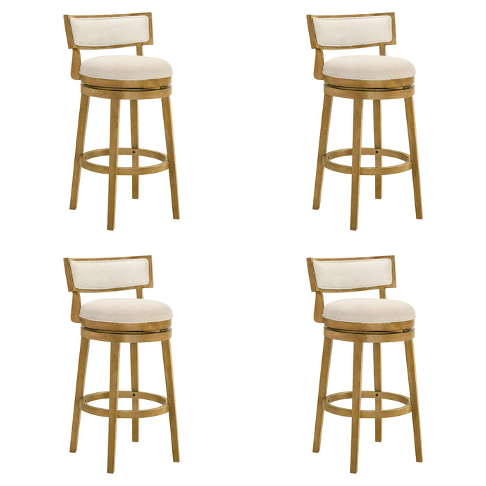 Noely - Modern Farmhouse Swivel Wood Bar Height Kitchen Bar Stool