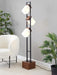 Bento - Contemporary Floor Lamp - Black / Walnut / White