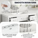 Vanity Top With 3 Faucet Holes, Rectangular Basin For Bathroom - White