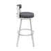 Lynof - Swivel Bar Stool - Brushed Stainless Steel Finish