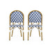 Chic French Bistro Chair With Durable Rattan And Aluminum Frame