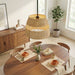 Essence - Single Lights Pendant With Shade - Black / Rattan