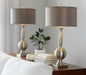 Joan - Contemporary Table Lamp (Set of 2) - Nickel / Gray Satin