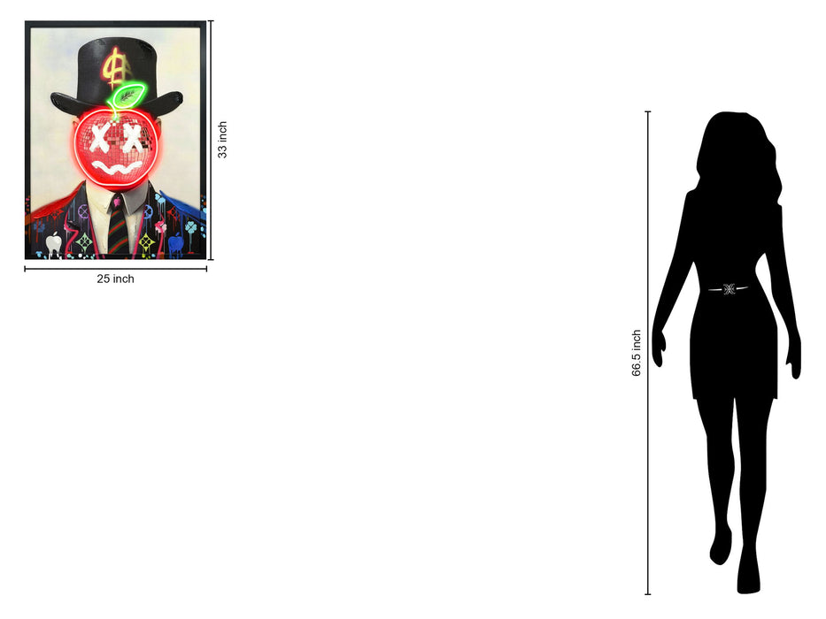 Glowing Dapper Apple - 25" x 33" Framed Wall Art