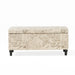 Parisian Upholstered Fabric Storage Ottoman - Beige / Reclaimed Natural