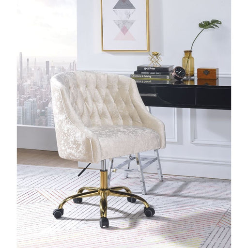 Levian - Office Chair - Vintage Cream Velvet & Gold Sacramento Furniture Store Furniture store in Sacramento