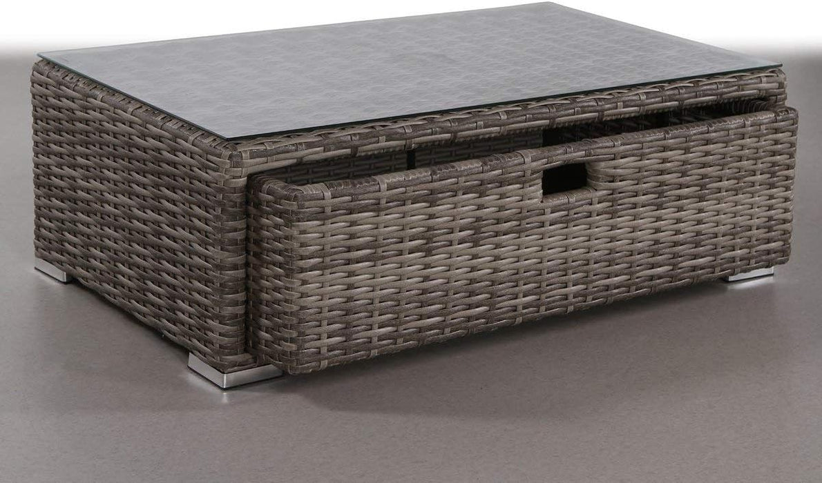 Glass Outdoor Coffee Table - Gray Mix