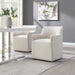 Cafell - Arm Chair With Swivel Casters - Cream