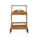 Riviera Bar Cart Stained Mobile With Wheels For Entertaining - Natural Stained