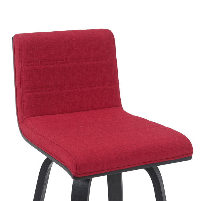 Vienna - Modern Swivel Bar Height Stool - Black Brushed Wood Frame