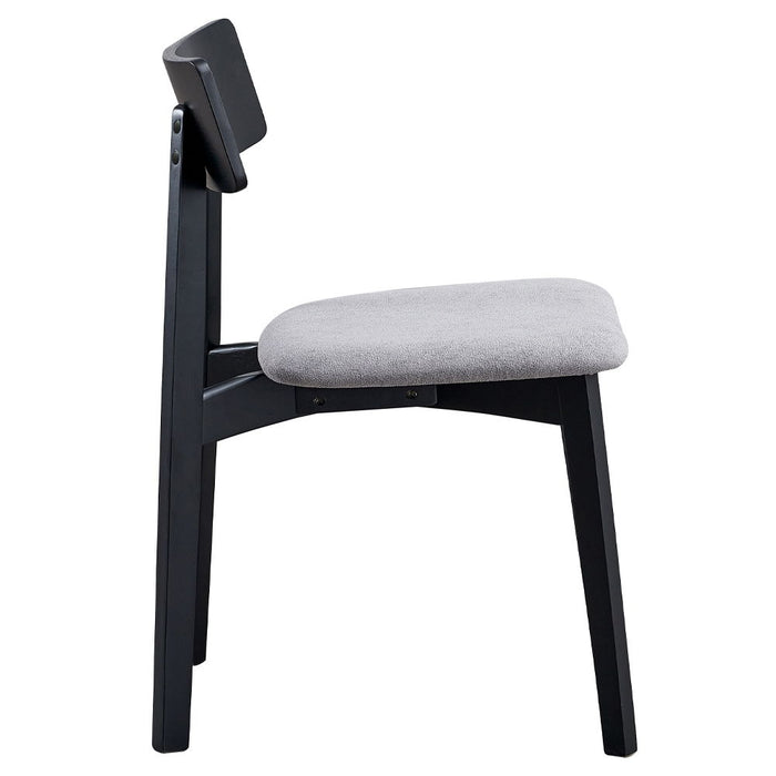 Real - Side Chair Set of 2) - Gray Linen & Black