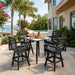 5 Piece Outdoor Bar Set With Table And Swivel Stools - Carbon / Ember Black