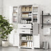 Storage Cabinet With Adjustable Shelves, 2 Drawers, Doors