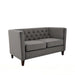 Button Tufted Loveseat, 2 Seater With Square Arm Couch For Living Room