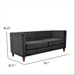 Button Tufted Loveseat, 2 Seater With Square Arm Couch For Living Room