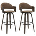 Daxton - Swivel Bar Height Round Back Wood Bar Stool With Faux Leather Seat