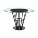Veronica Shannon -Round Glass Dining Table Set - Matte Black Legs