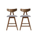 Mid Century Modern Counter Stool With V Shape Frame And Upholstered Seating