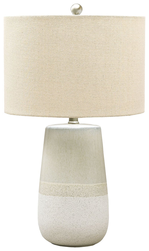 Shavon - Beige / White - Ceramic Table Lamp Sacramento Furniture Store Furniture store in Sacramento