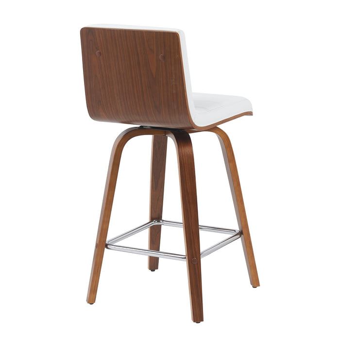 Vienna - Modern Counter Height Swivel Bar Stool - Walnut Finished Wood Frame