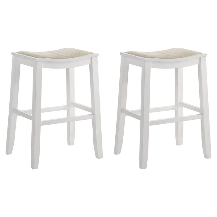 Iyani - Coastal Modern Wood Bar Height Kitchen Bar Stool