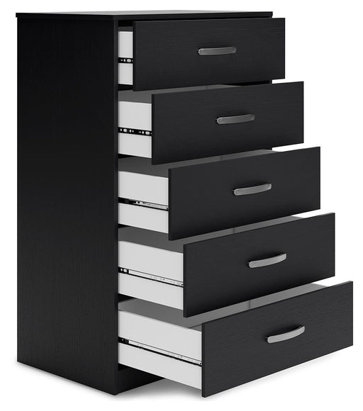 Finch - Black - Five Drawer Chest - 46" Height Sacramento Furniture Store Furniture store in Sacramento
