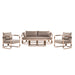 Baja - 4-Piece Outdoor Conversation Set With Cushions - Brown Eucalyptus