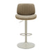 Brock - Adjustable Swivel Curved Back Wood Bar Stool With Faux Leather Seat
