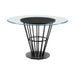 Veronica Shannon -Round Glass Dining Table Set - Matte Black Legs