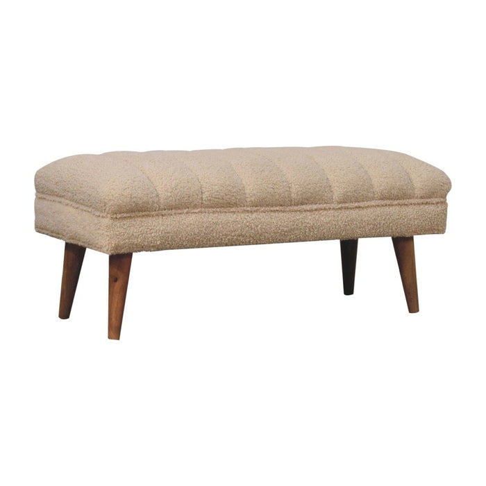 Boucle Puffer Bench - Beige