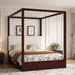 Canopy Platform Bed With Upholstered Headboard