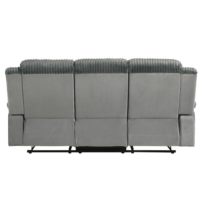 Lesley - Motion Sofa - Gray Corduroy & Velvet