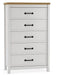 Kerisden - Five Drawer Chest - White / Brown