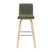 Vienna - 39.5" Swivel Bar Height Square Back Wood Bar Stool With Faux Leather Seat