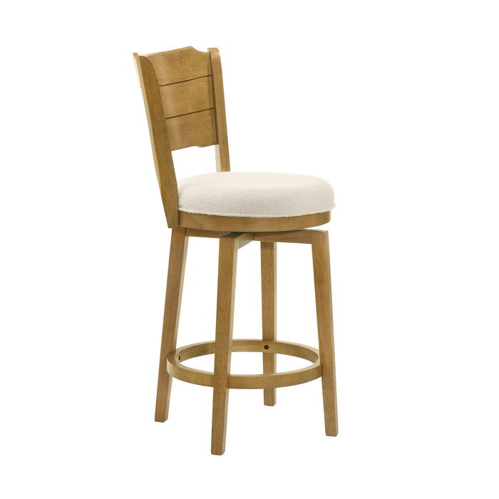 Winsley - Coastal Modern Swivel Wood Counter Height Kitchen Bar Stool