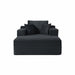 Convertible Chaise Lounge Chair With Wide Armrest & Throw Pillows