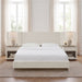 Muse - Queen Upholstered Platform Bed Frame - Ivory / Light Gray / Camel Oak