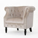 Celestialis - Upholstered Velvet Club Chair With Tub Design And Rolled Recessed Armrests - Champagne