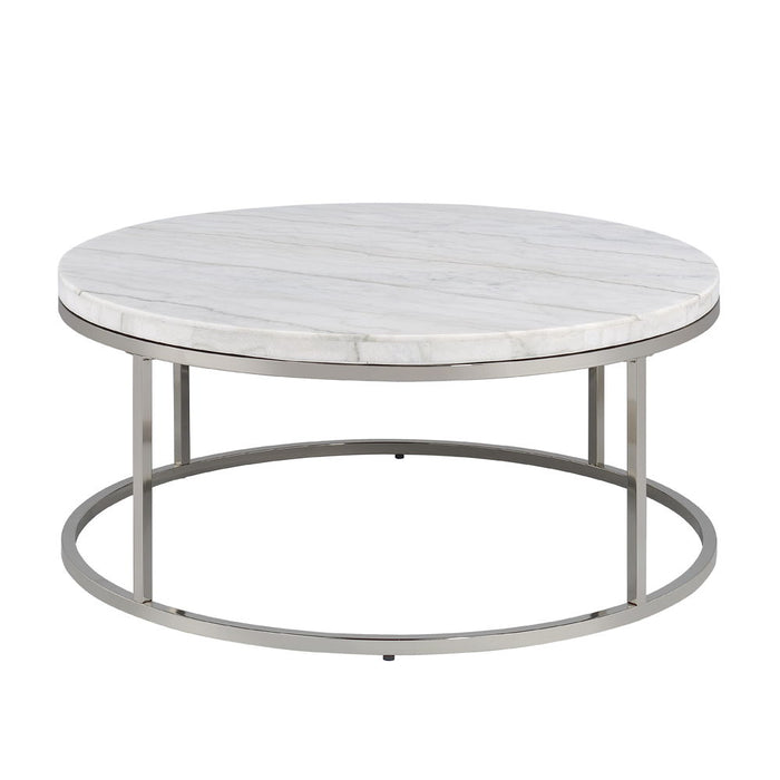 Zaidee - Coffee Table With Marble - Marble Top & Nickel