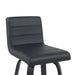 Vienna - Modern Swivel Bar Height Stool - Black Brushed Wood Frame