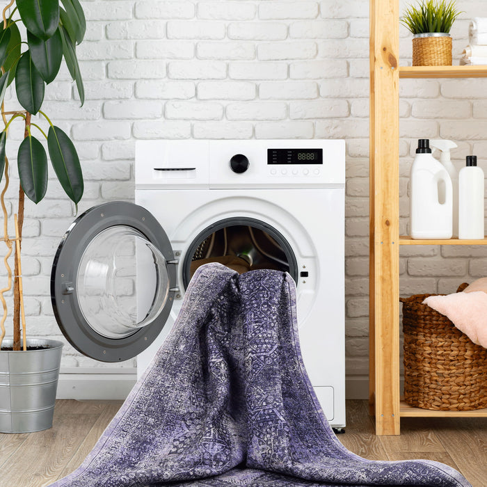 Maval - 8' X 10' Washable Area Rug - Anthracite