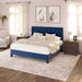 Queen Upholstered Bed - Blue - Fabric