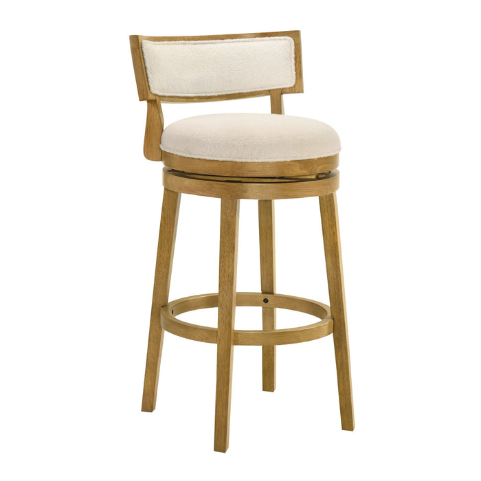 Noely - Modern Farmhouse Swivel Wood Bar Height Kitchen Bar Stool