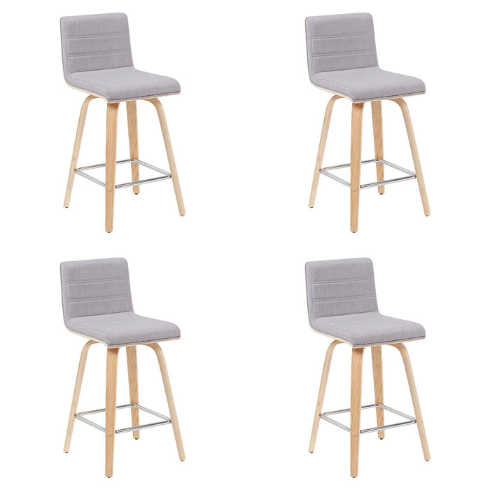 Vienna - Modern Counter Height Swivel Bar Stool - Patterned Oak Wood Frame