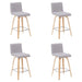 Vienna - Modern Counter Height Swivel Bar Stool - Patterned Oak Wood Frame