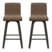 Vienna - 35.5" Swivel Counter Height Square Back Wood Bar Stool With Faux Leather Seat